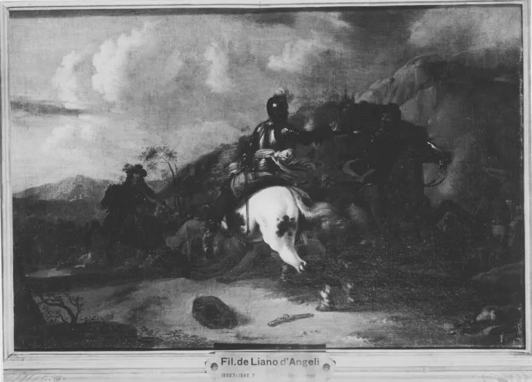 Equestrian fight, by Filippo Napoletano, oil, 1609