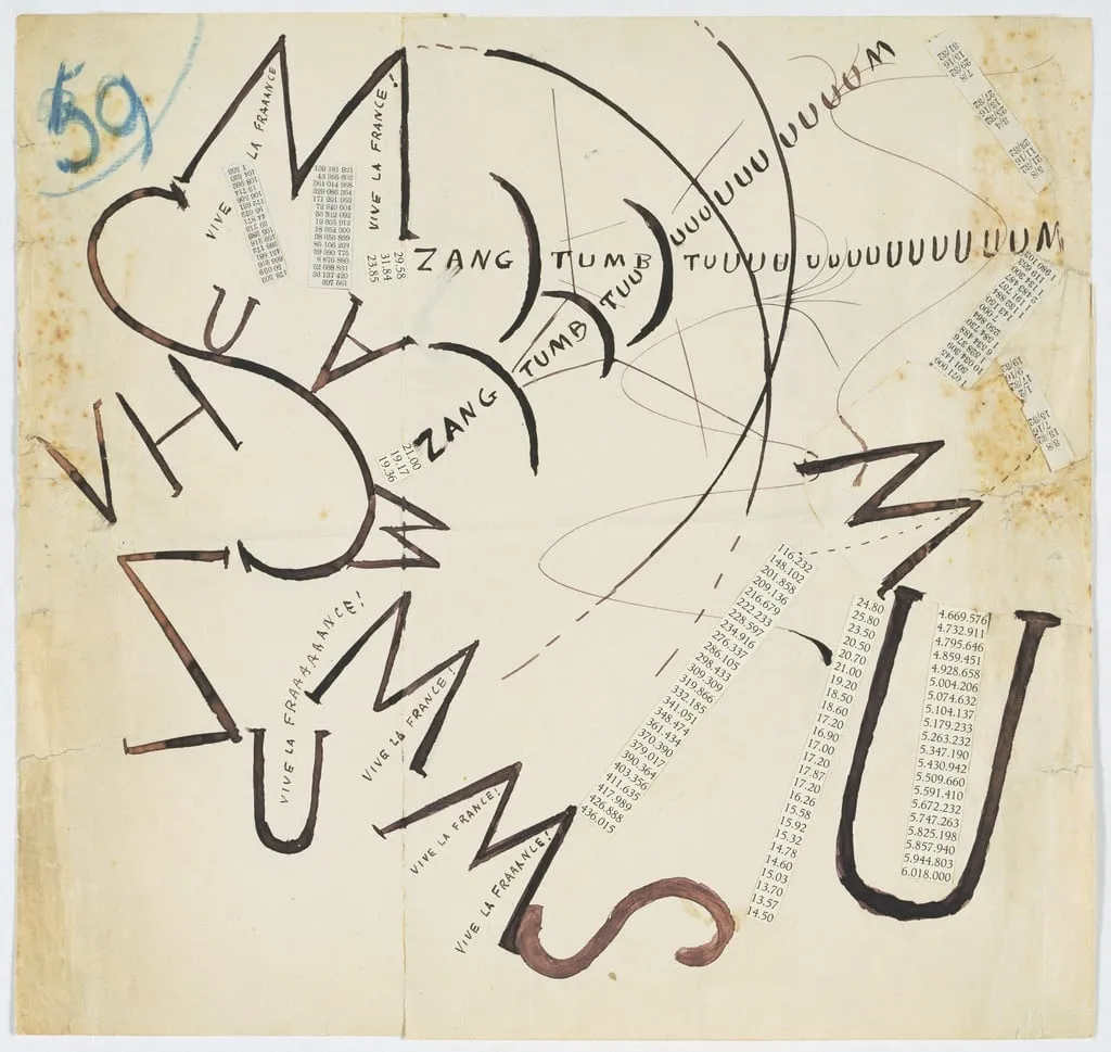 Untitled, by Filippo Tommaso Marinetti, crayon, 1914