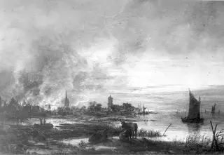 Fire in a town