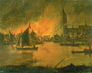 Fire in the Old City Hall of Amsterdam, by Aert van der Neer