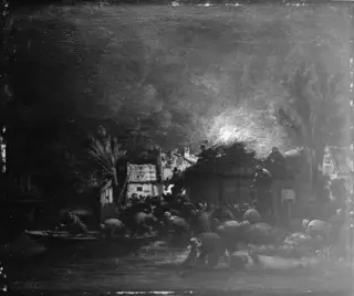 Fire Scene by Night