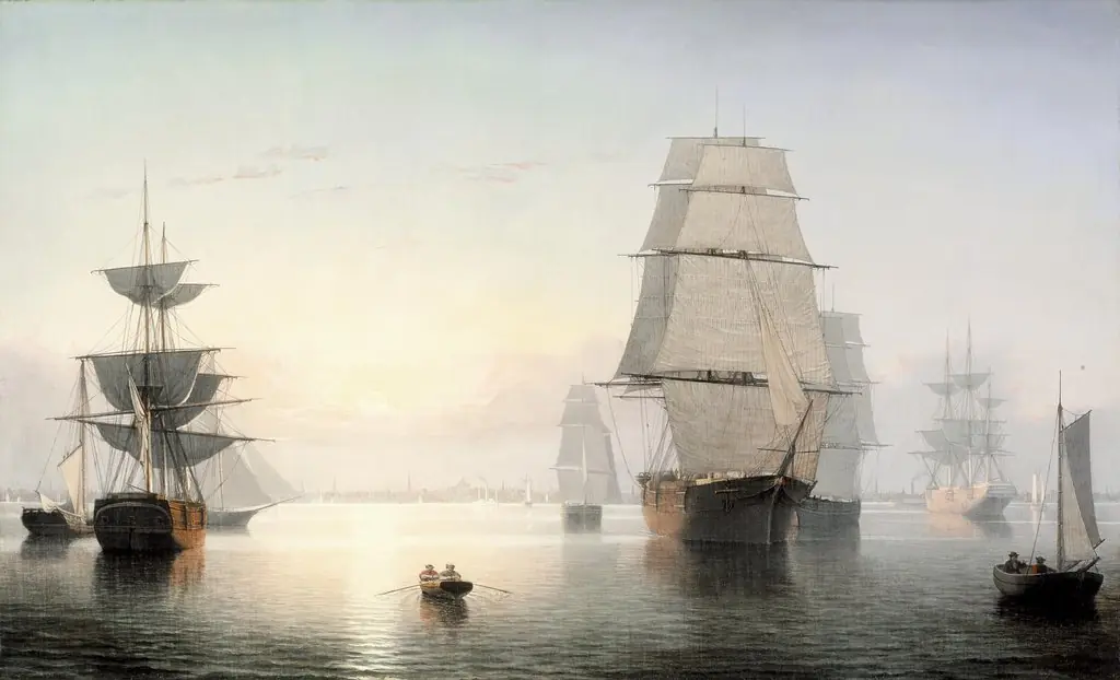 Boston Harbor, Sunset, by Fitz Henry Lane