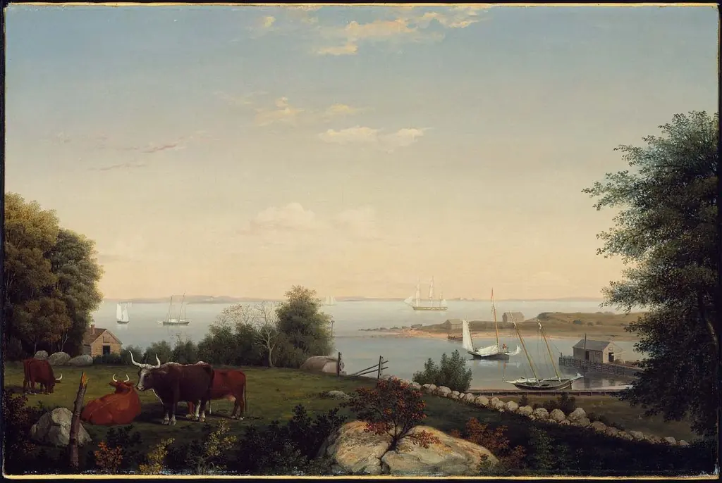 Gloucester from Brookbank, by Fitz Henry Lane