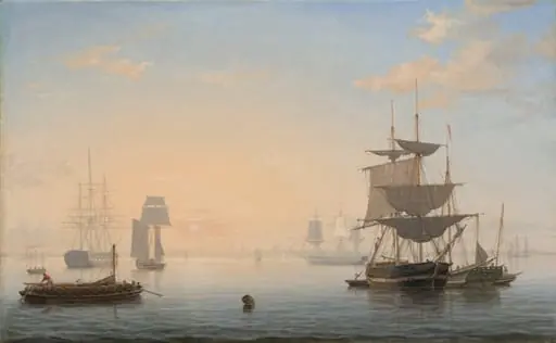Harbor of Boston, with the City in the Distance, by Fitz Henry Lane