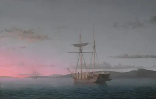 Lumber Schooners at Evening on Penobscot Bay, by Fitz Henry Lane