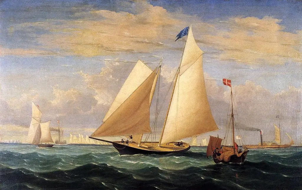 The Yacht America Winning the International Race, 1851, by Fitz Henry Lane