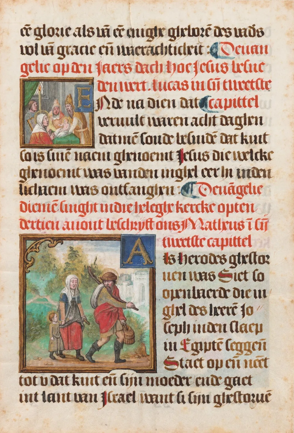 Manuscript Leaf from a Book of Hours, by Flemish 15th Century, gouache, 1430