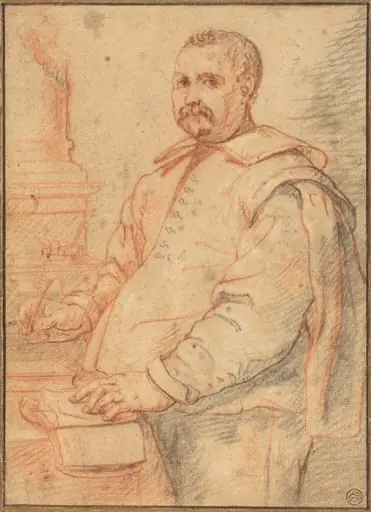 A Scholar Writing, by Flemish 17th century