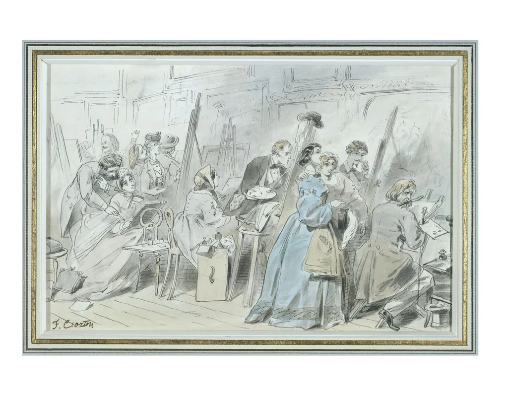 Art Students, South Kensington, by Florence Claxton, watercolor, 1861