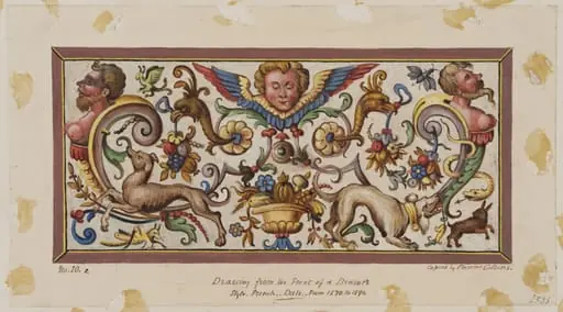 Decoration on the front of a drawer, by Florence Collins