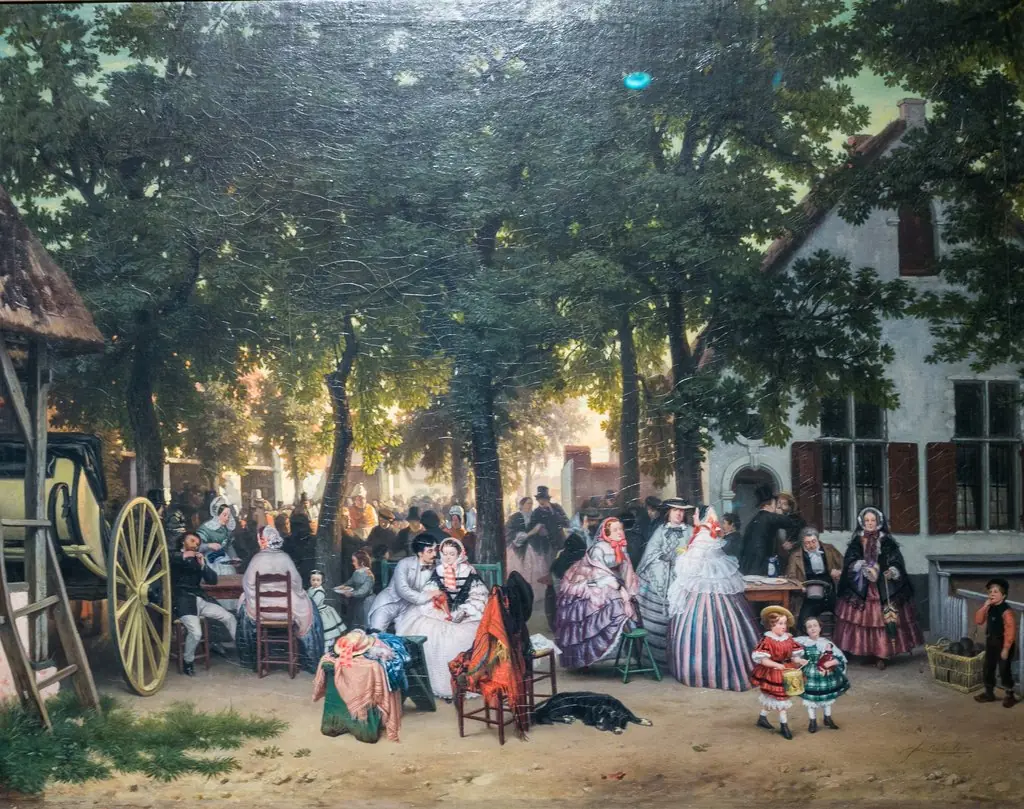 Environs of Antwerp, Sunday Afternoon, by Florent Nicolas Crabeels