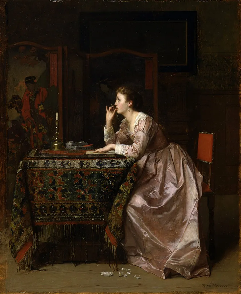 The Important Response, by Florent Willems, oil, 1850