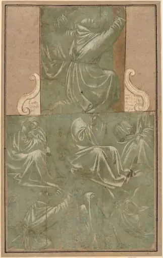Studies of Saint Francis Kneeling and Other Figures, by Florentine 15th Century