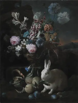 Flower Piece with Rabit, by Franz Werner Tamm