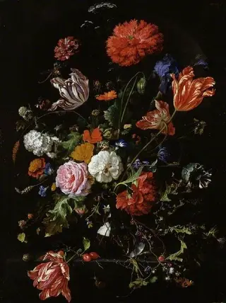 Flowers in a glass vase