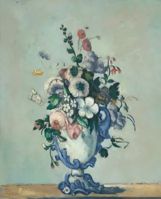 Flowers in a Rococo Vase, by Paul Cézanne