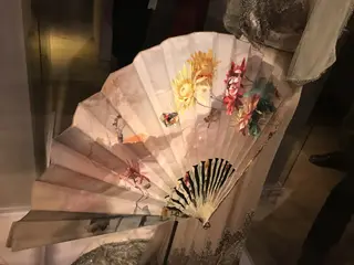 Folding Fan Depicting Chrysanthemums and Butterflies which belonged to Empress Maria Feodorovna