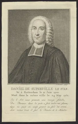 Portrait of Daniel de Superville jr, by Folkema Jacob, 1750