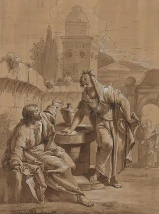 Christ and the Woman of Samaria, by Follower of Francesco Fontebasso