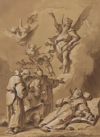 Death of a Holy Friar, by Follower of Francesco Fontebasso