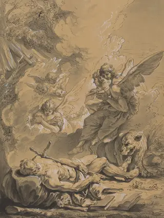 Death of Saint Jerome, by Follower of Francesco Fontebasso
