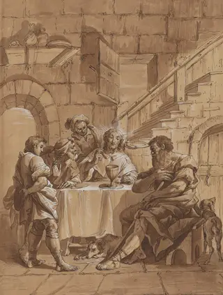 Supper at Emmaus, by Follower of Francesco Fontebasso