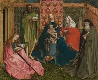 Madonna and Child with Saints in the Enclosed Garden, Follower of Robert Campin