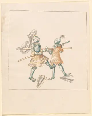 Foot Combat with Spears and Tartsche Shields