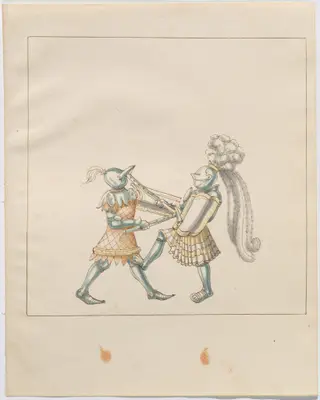 Foot Combat with War Hammers and Tartsche Shields
