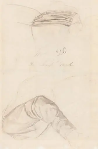 Two Drapery Studies [verso], by Ford Madox Brown