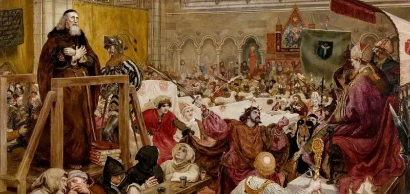 Wycliffe on Trial, by Ford Madox Brown