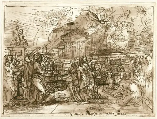Falsehood Is the Cause of All Evil (recto); An Allegory of Truth and Falsehood (verso), by Fortunato Duranti