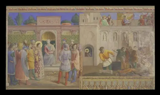 Copy after St Lawrence befor the Emperor and Martyrdom of St Lawrence, Fra Angelico in the Niccoline Chapel (Vatican, Rome), by Fra Angelico