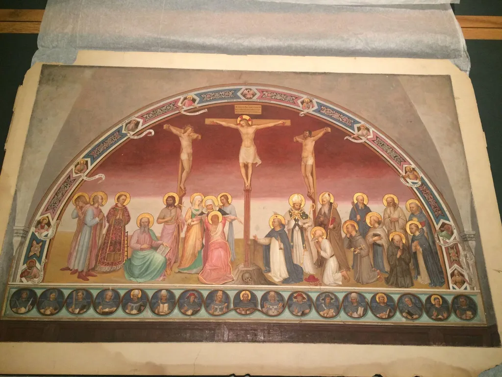 Copy after The Crucifixion, Fra Angelico in the Museo di San Marco (Florence), by Fra Angelico, watercolor