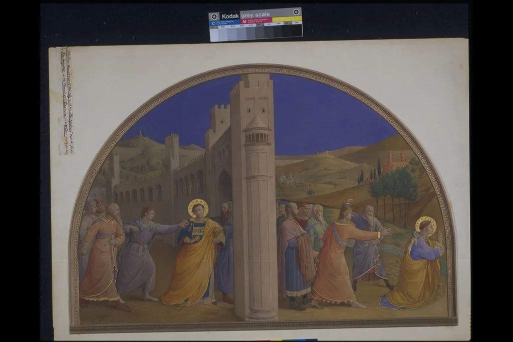 Copy after The Expulsion of St Stephen and The Martyrdom of St Stephen, Fra Angelico in the Niccoline Chapel (Vatican, Rome), by Fra Angelico, watercolor