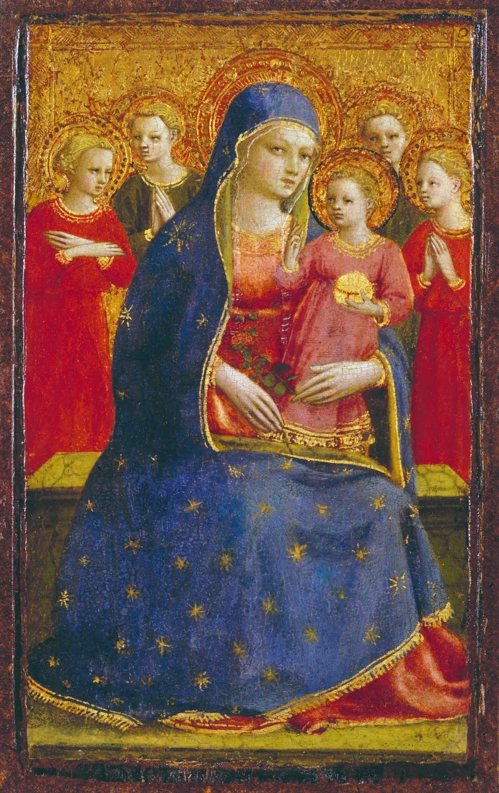 Madonna and Child with Angels, by Fra Angelico, tempera, 1425