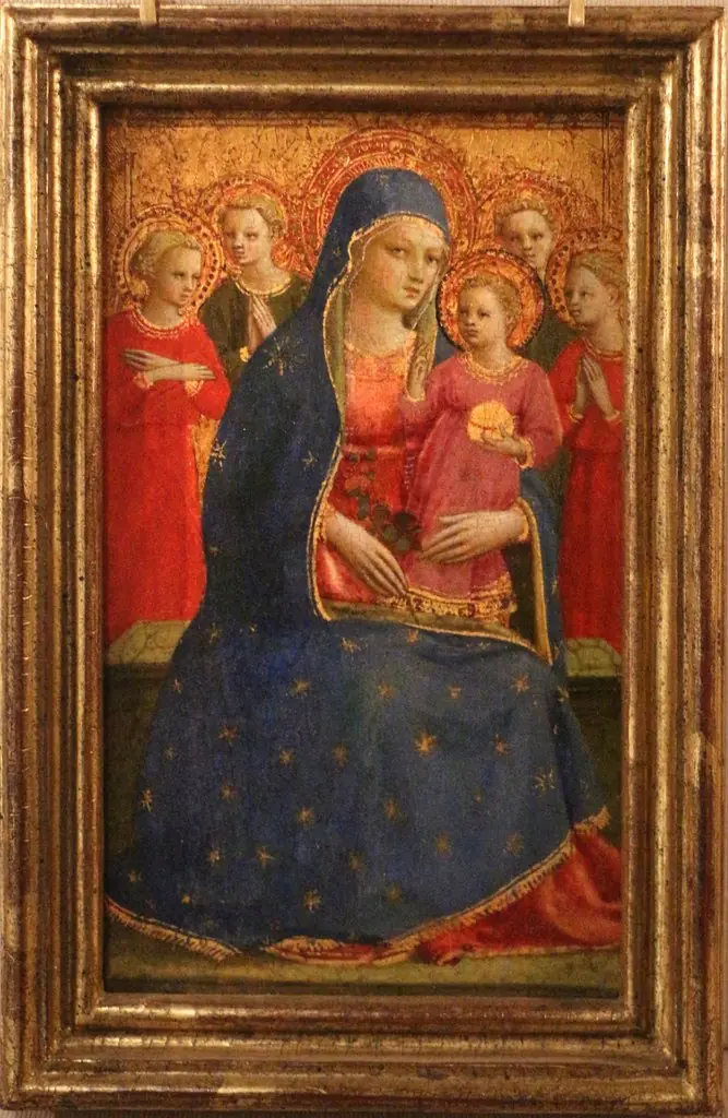 madonna col bambino e angeli, by Fra Angelico