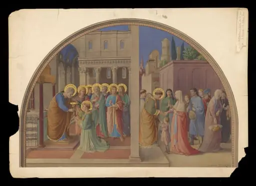 Watercolour, copy after The Ordination of St Stephen and St Stephen Distributing Alms, Fra Angelico in the Niccoline Chapel (Vatican, Rome), by Fra Angelico