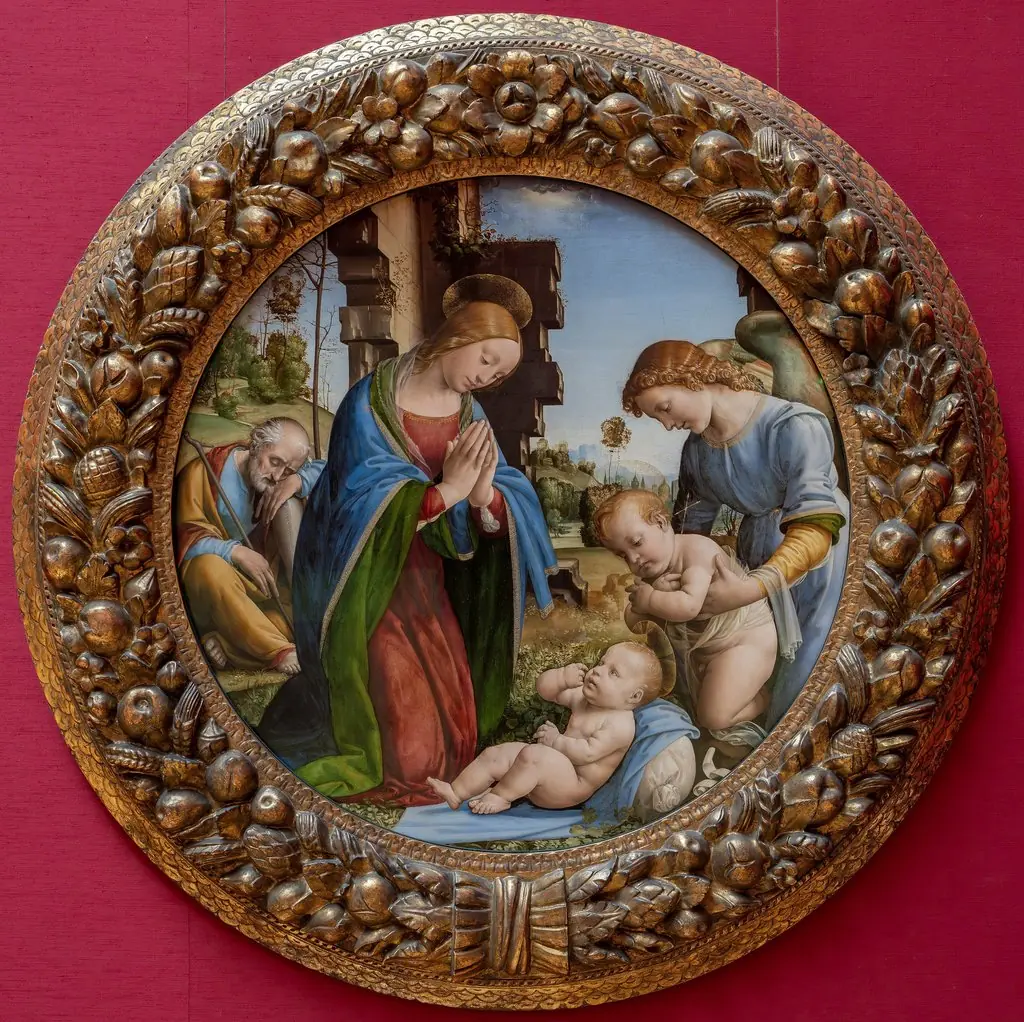Adoration of the Child - Holy Family with child St. John