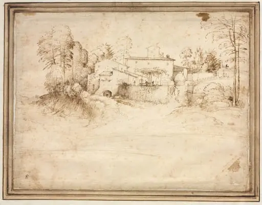 Farmhouse on the Slope of a Hill, by Fra Bartolomeo