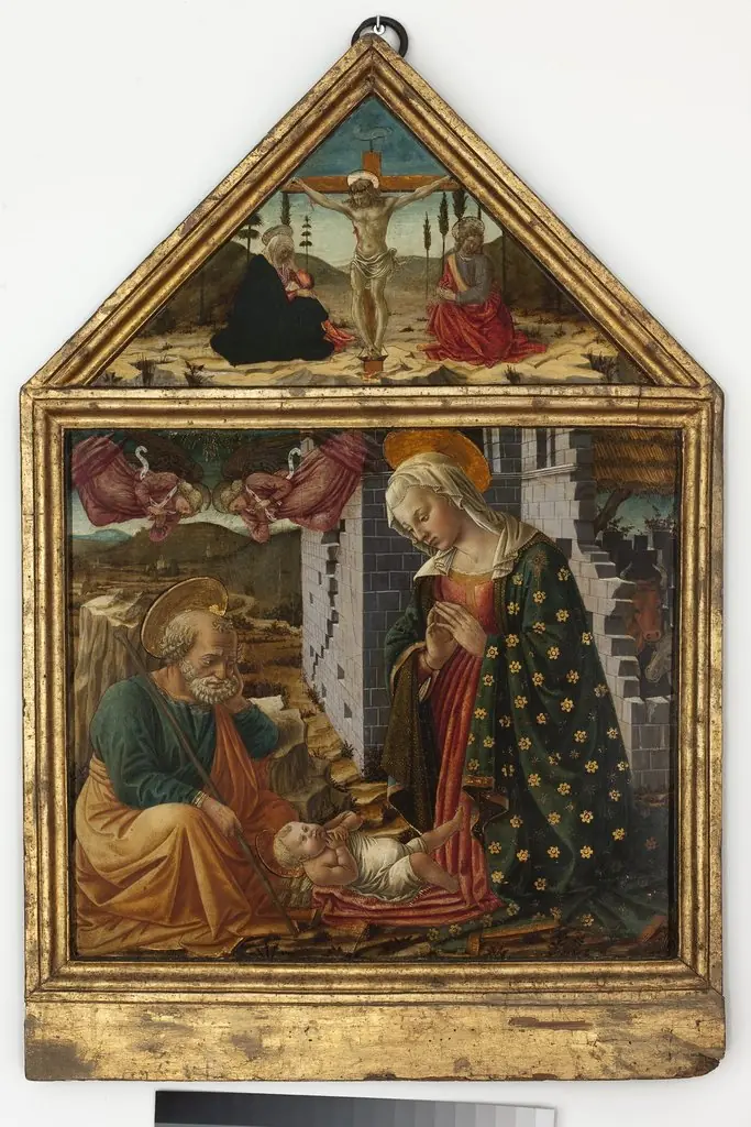 Adoration of Child Jesus and Crucifixion, by Fra Diamante