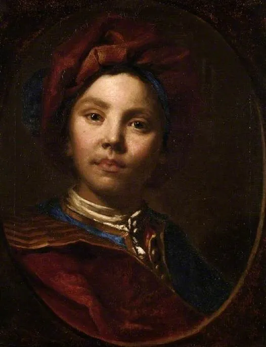 Boy in red, by Fra Galgario, oil, 1705