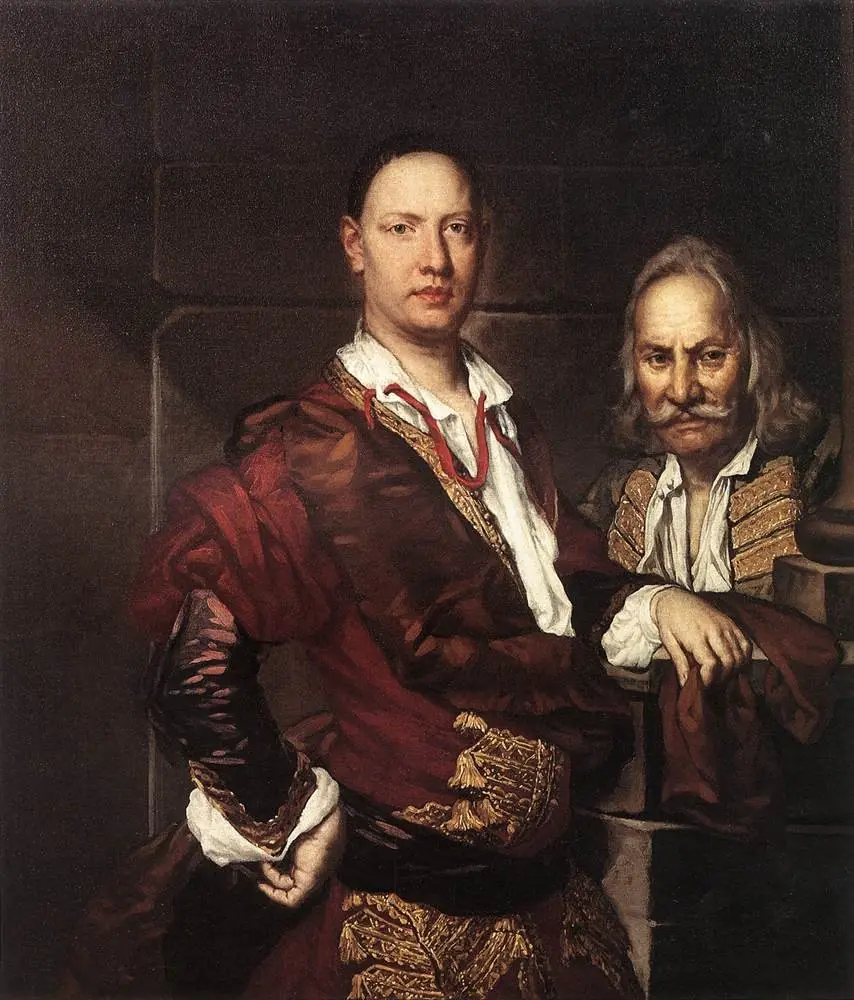 Portrait of Giovanni Secco Suardo and his servant, by Fra Galgario