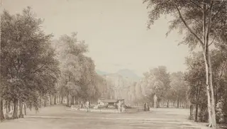 Fra Villa Reale (nu Villa Nazionale) ved Napoli