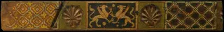 Fragment of a coffered ceiling beam with griffins, plant motifs and interlaced motifs