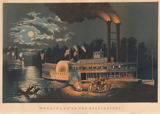 "Wooding Up" on the Mississippi, by Frances Flora Bond Palmer