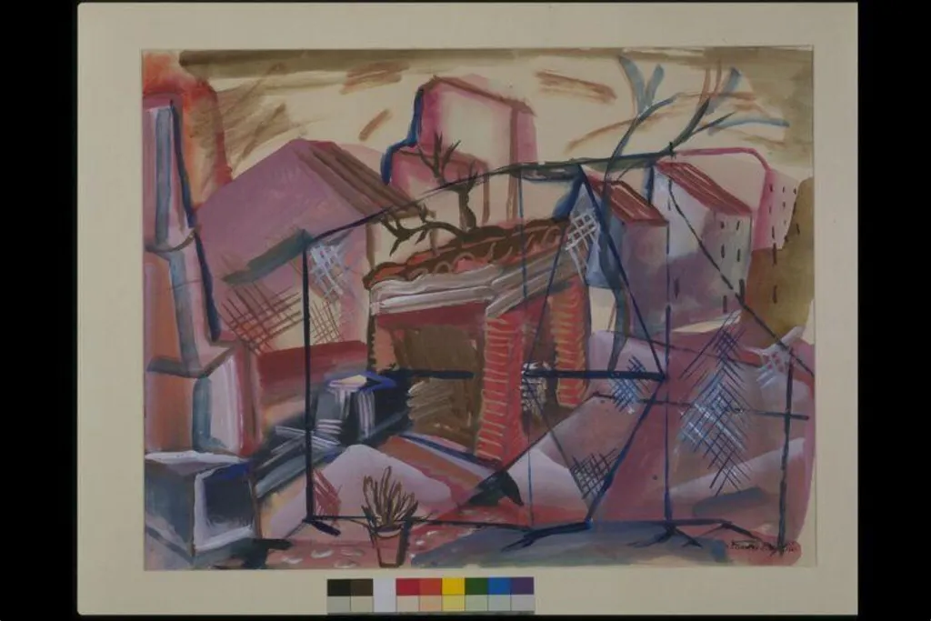 In Perspective (En Perspective), by Frances Hodgkins, watercolor, 1936