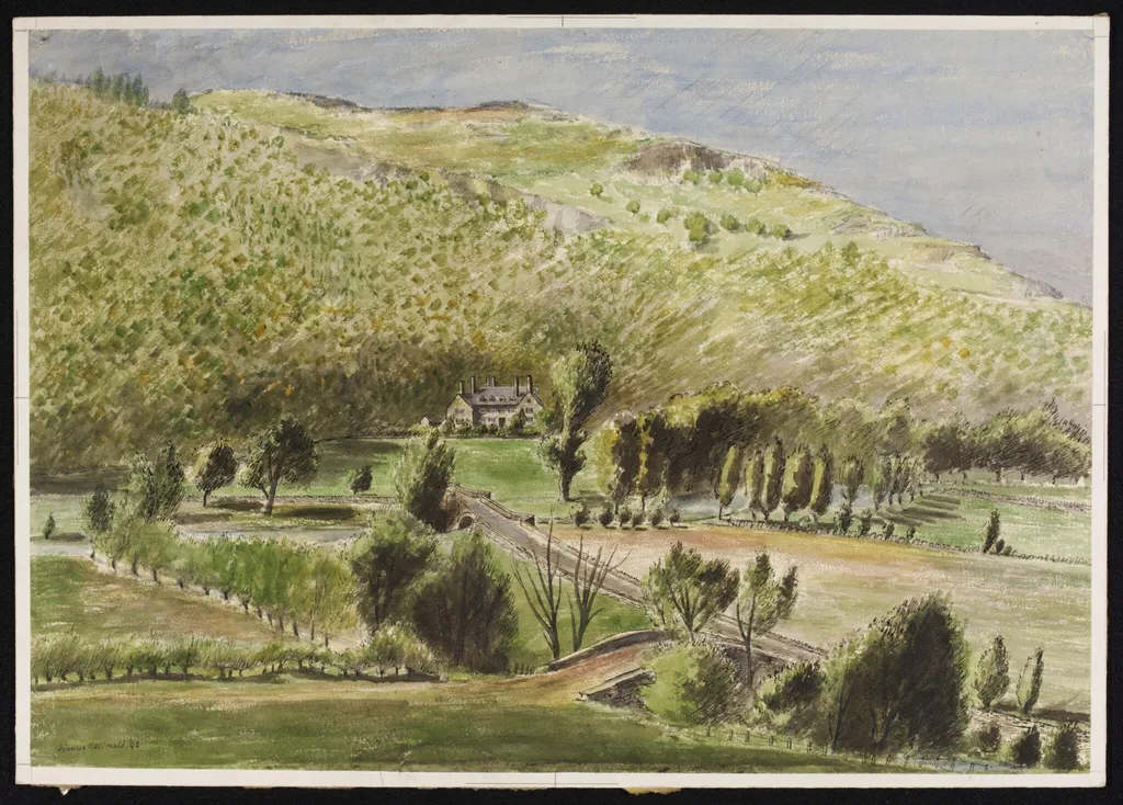 Pont Dol-y-moch and Pont dol Rhiw Gelen, over the River Goedel, Merionethshire, by Frances Macdonald, watercolor