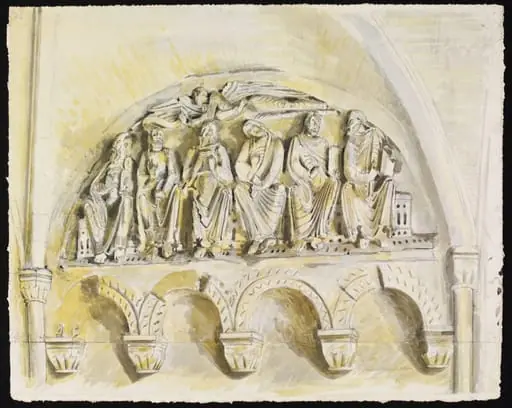 Tympanum, Abbey Porch, Malmesbury, by Frances Macdonald
