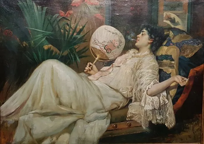 Youth Resting, by Francesc Masriera Manovens, oil, 1898